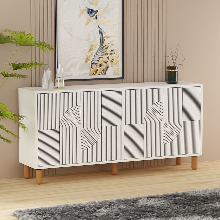 Μπουφές Λευκό 150x36x73cm | 327ODS1356