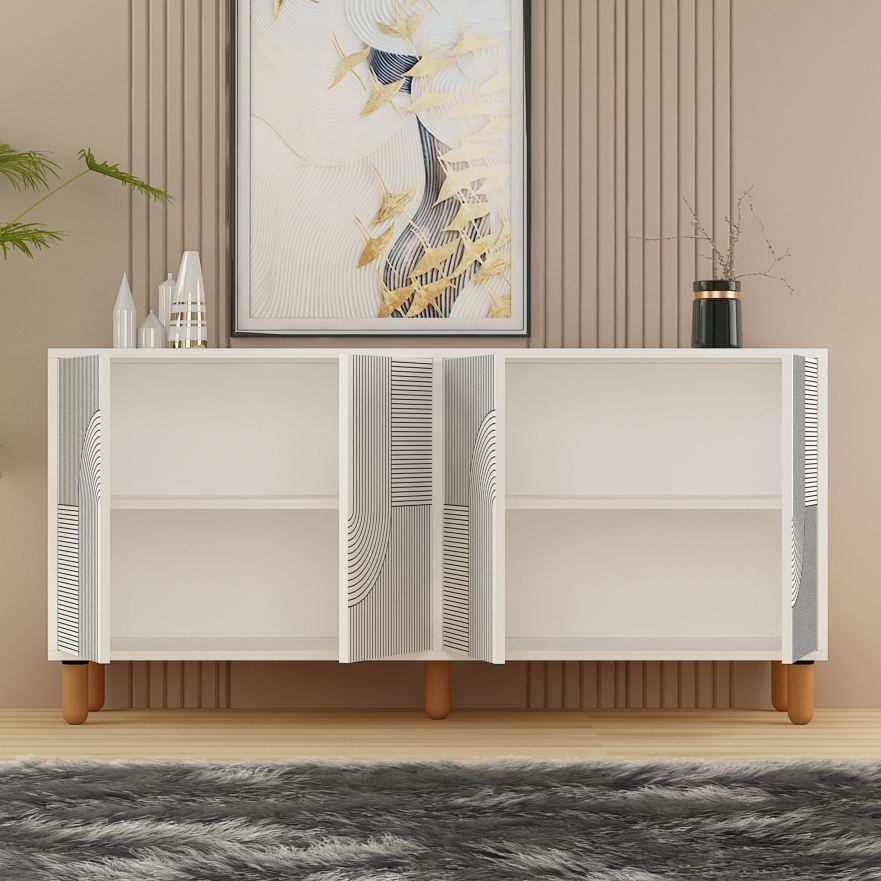 Μπουφές Λευκό 150x36x73cm | 327ODS1356