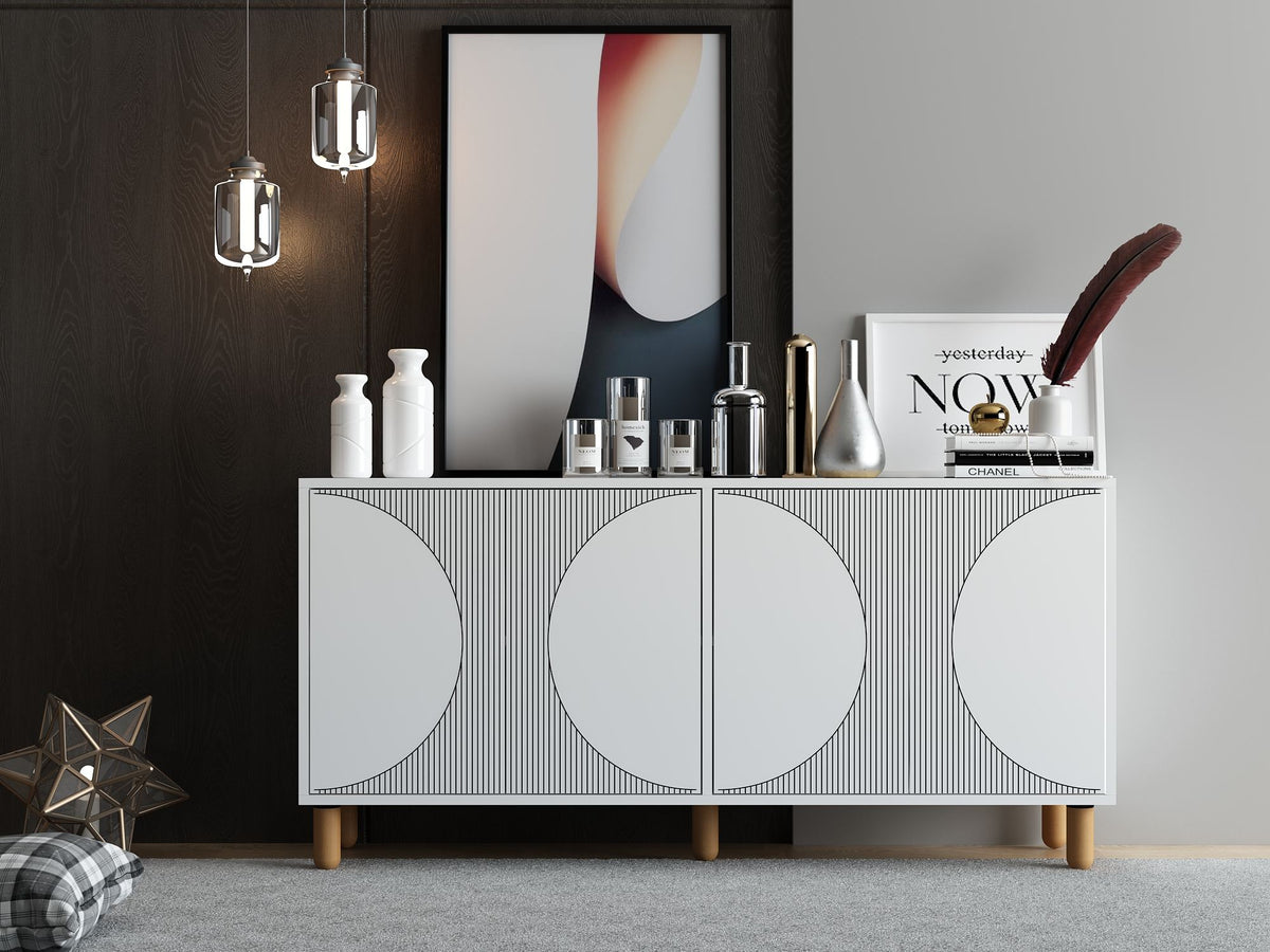 Μπουφές Λευκό 150x36x73cm | 327ODS1358