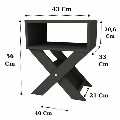 Κομοδίνο 43x33x56 Ανθρακί 340DWL1114
