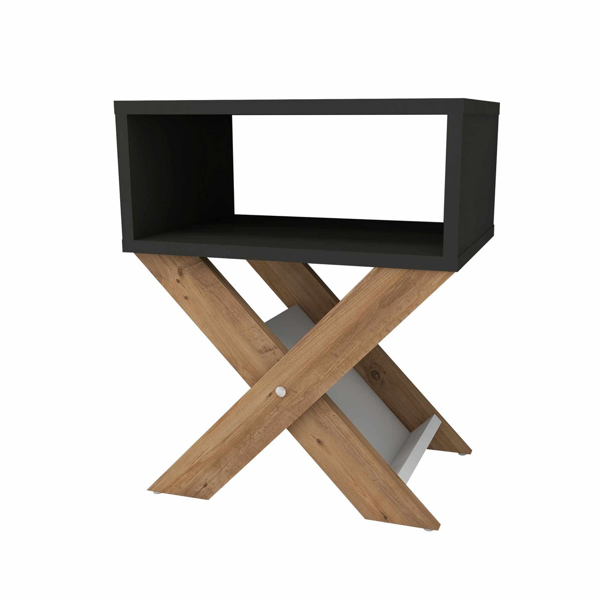 Κομοδίνο 43x33x56 Ανθρακί Καφέ 340DWL1115