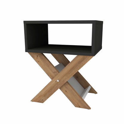 Κομοδίνο 43x33x56 Ανθρακί Καφέ 340DWL1115