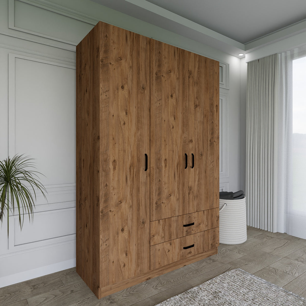 Ντουλάπα 120x181x45 εκ Καρυδί 350MWD1109