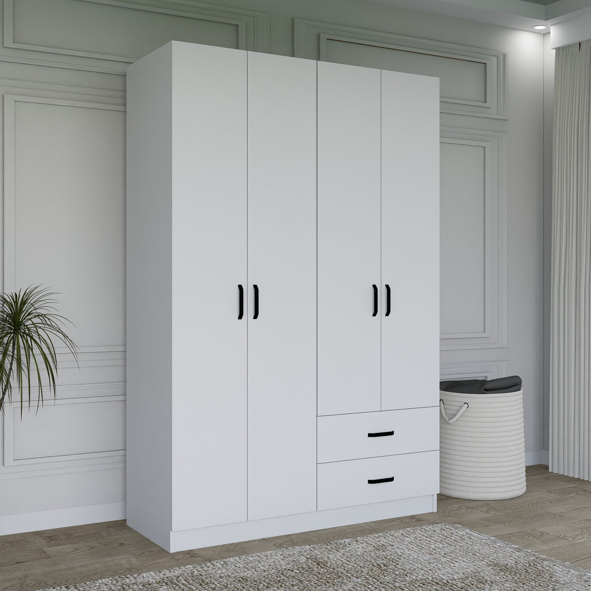 Ντουλάπα 120x180x45 εκ Ματ Λευκό 350MWD1112