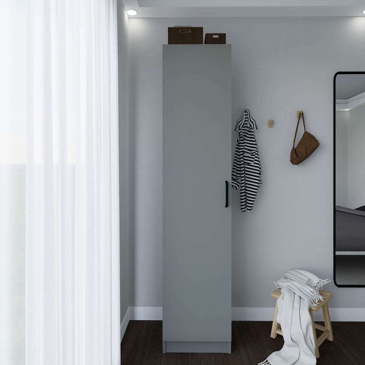 Ντουλάπα 40x182x47 εκ Γκρι 350MWD1113
