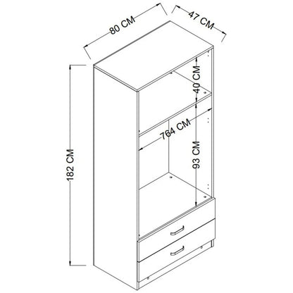 Ντουλάπα 80x182x47 εκ Πεύκο Atlantic 350MWD1115