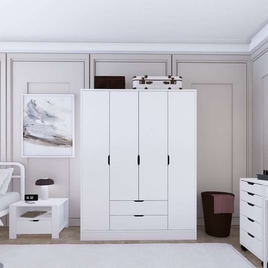 Ντουλάπα 140x182x45 εκ Ματ Λευκό 350MWD1121