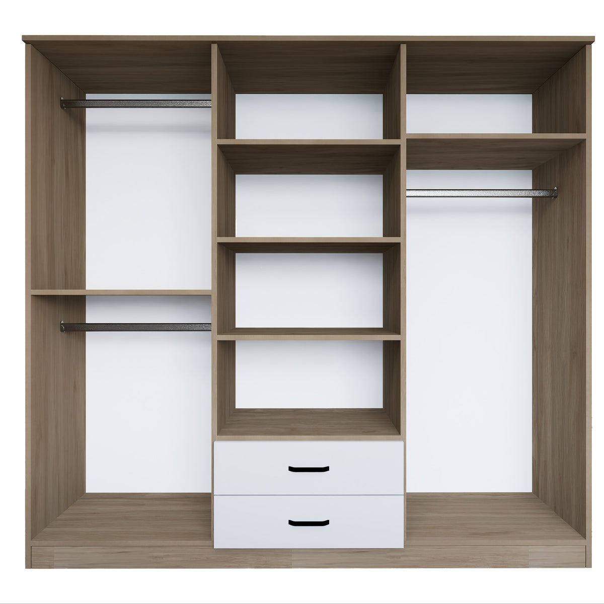 Ντουλάπα 180x190x45 εκ Light Walnut 350MWD1128