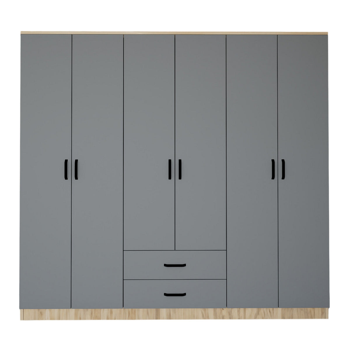 Ντουλάπα 180x190x45 εκ Grey White 350MWD1132