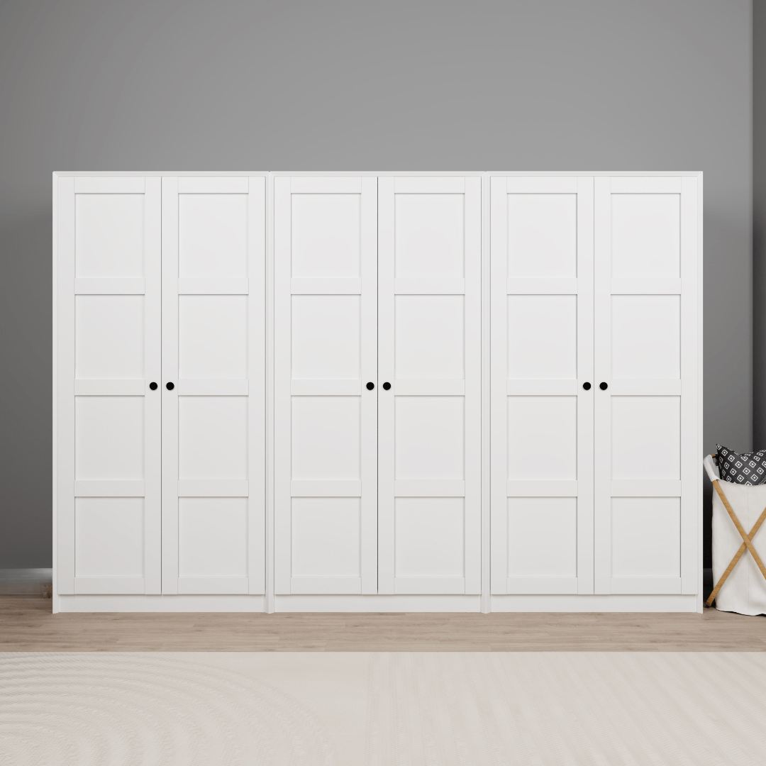 Ντουλάπα 280x190x60 εκ Λευκό 350MWD1168