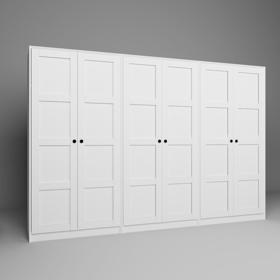 Ντουλάπα 280x190x60 εκ Λευκό 350MWD1168