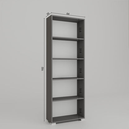 Βιβλιοθήκη 64 × 25 × 182 εκ. Γκρι GR350MWD1307