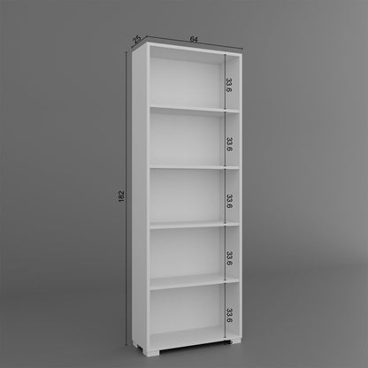 Βιβλιοθήκη 64 × 25 × 182 εκ. Λευκό GR350MWD1308