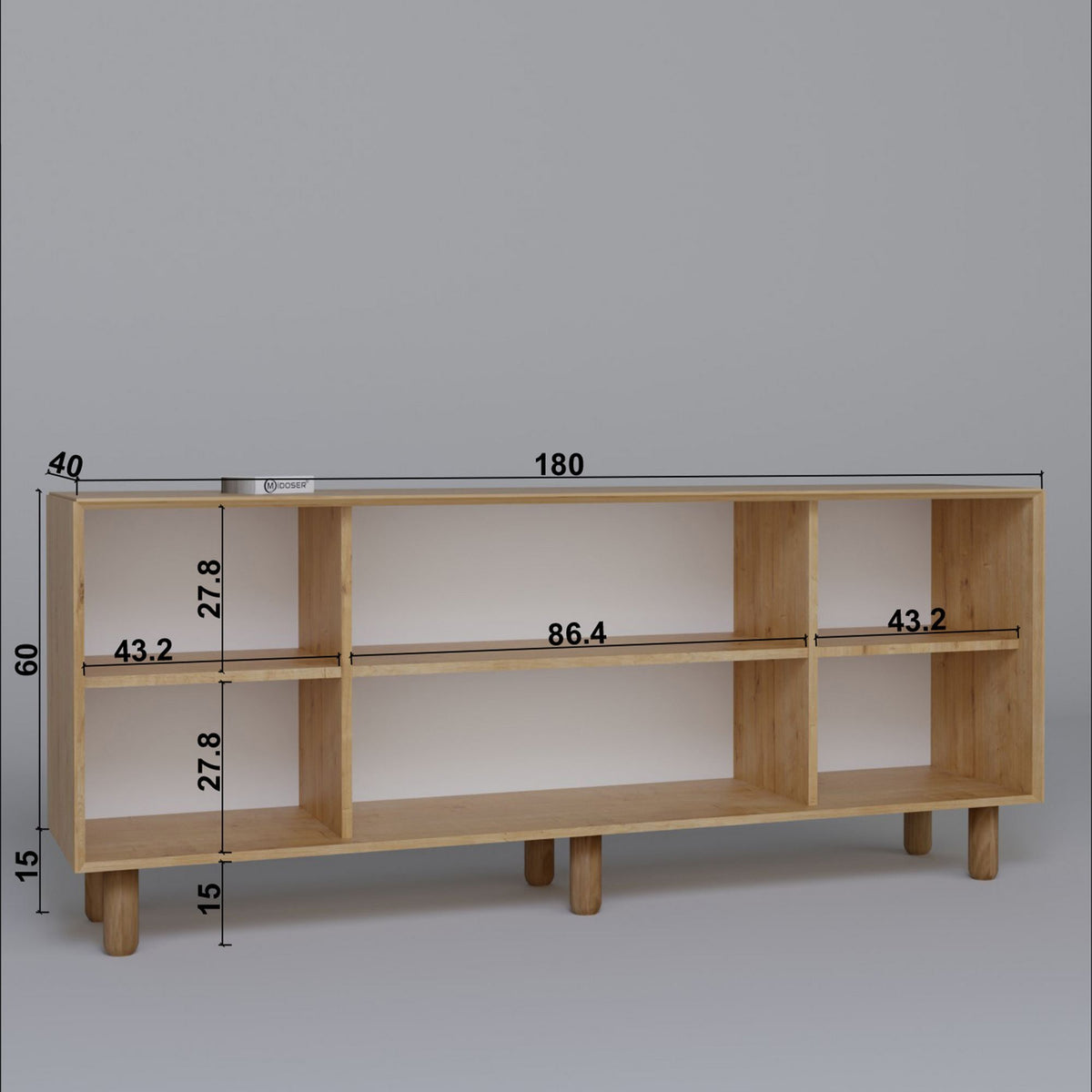 Μπουφές Καρυδί 180x40x75cm | 350MWD1501