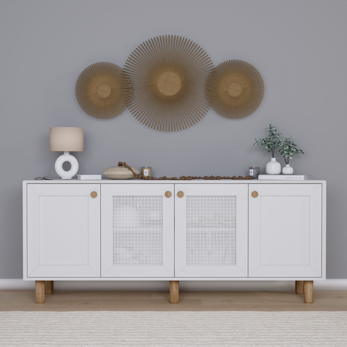 Μπουφές Λευκό 180x40x75cm | 350MWD1503