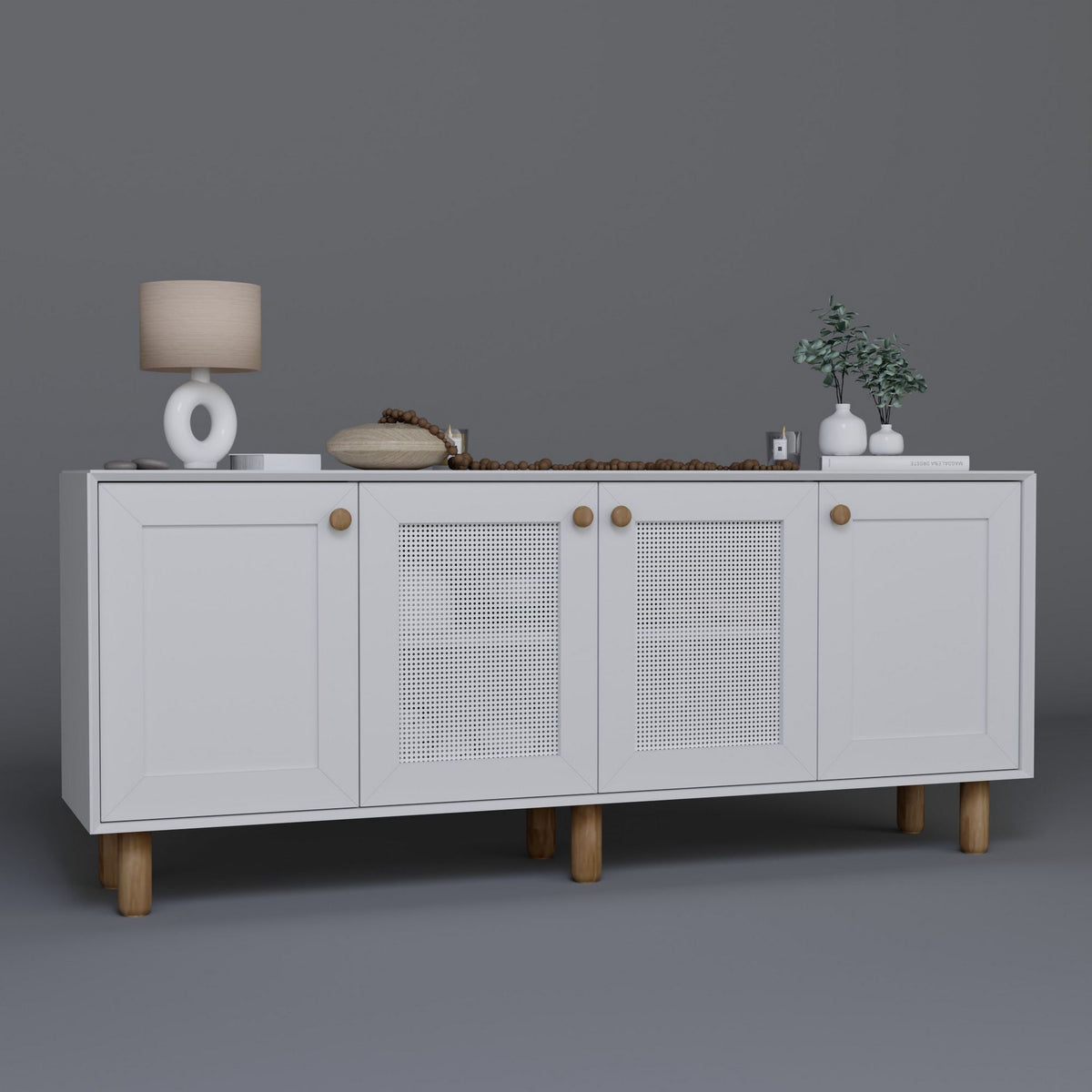 Μπουφές Λευκό 180x40x75cm | 350MWD1503
