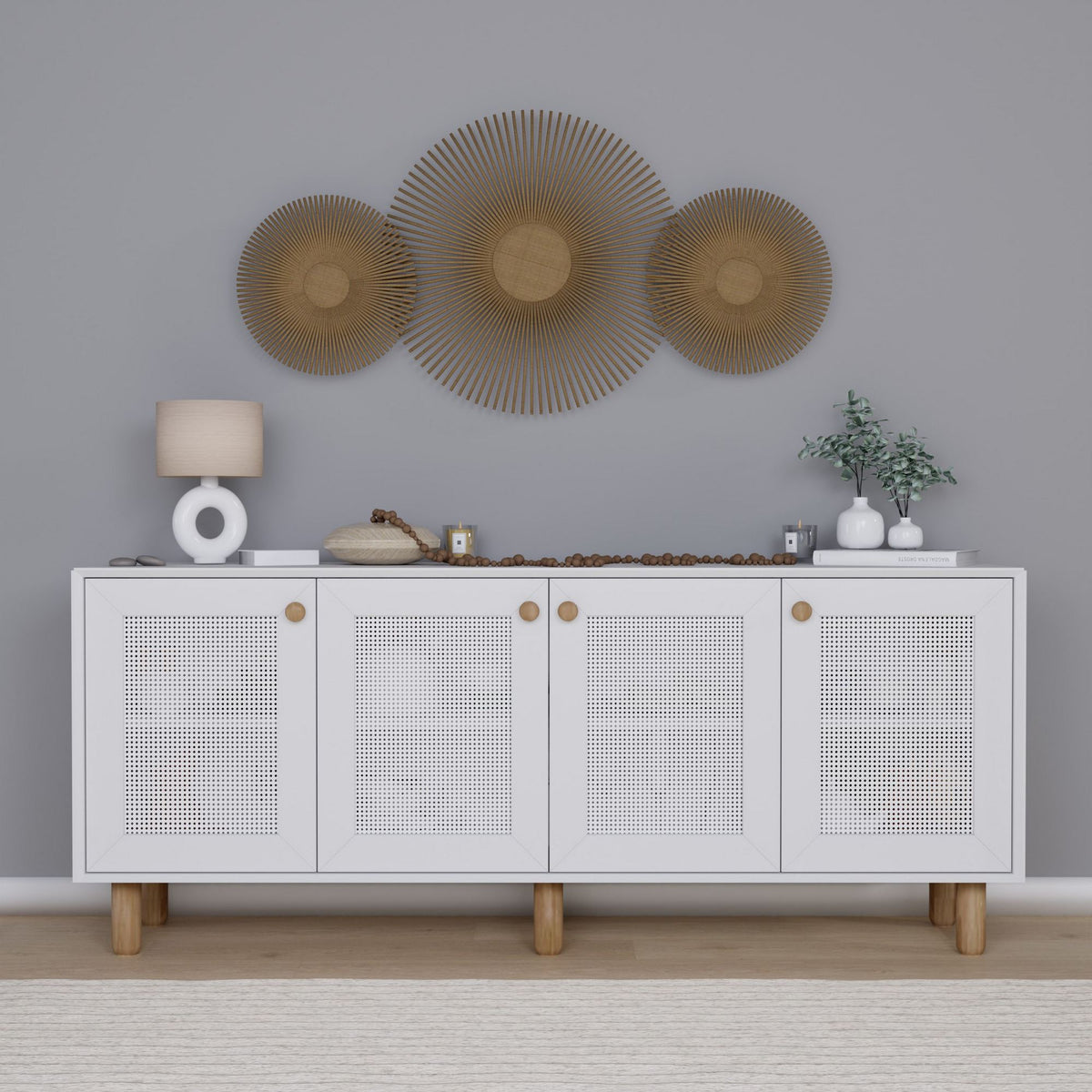 Μπουφές Λευκό 180x40x75cm | 350MWD1505