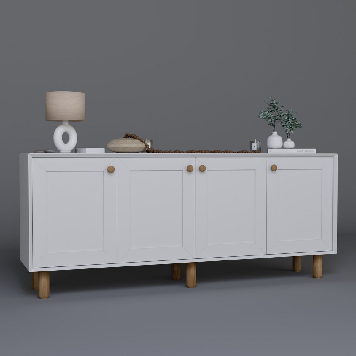 Μπουφές Λευκό 180x40x75cm | 350MWD1509