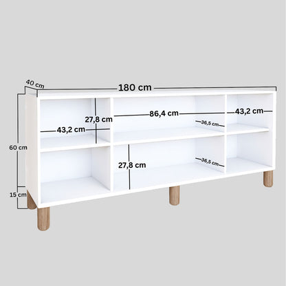 Μπουφές Λευκό 180x40x75cm | 350MWD1509