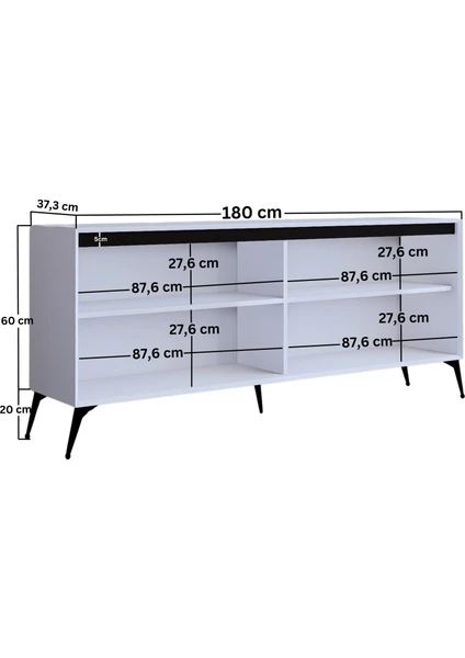Μπουφές Λευκό 180x37,3x80cm | 350MWD1510