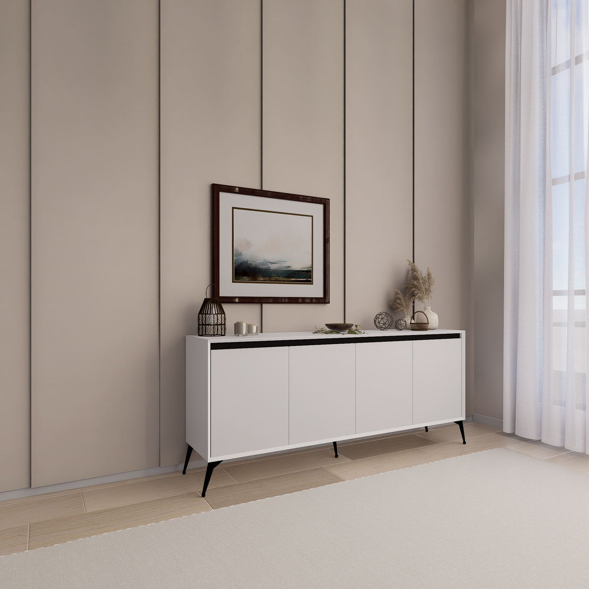 Μπουφές Λευκό 180x37,3x80cm | 350MWD1510