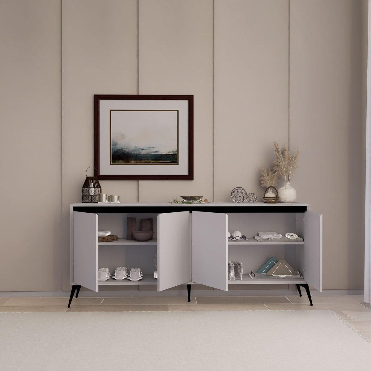 Μπουφές Λευκό 180x37,3x80cm | 350MWD1510
