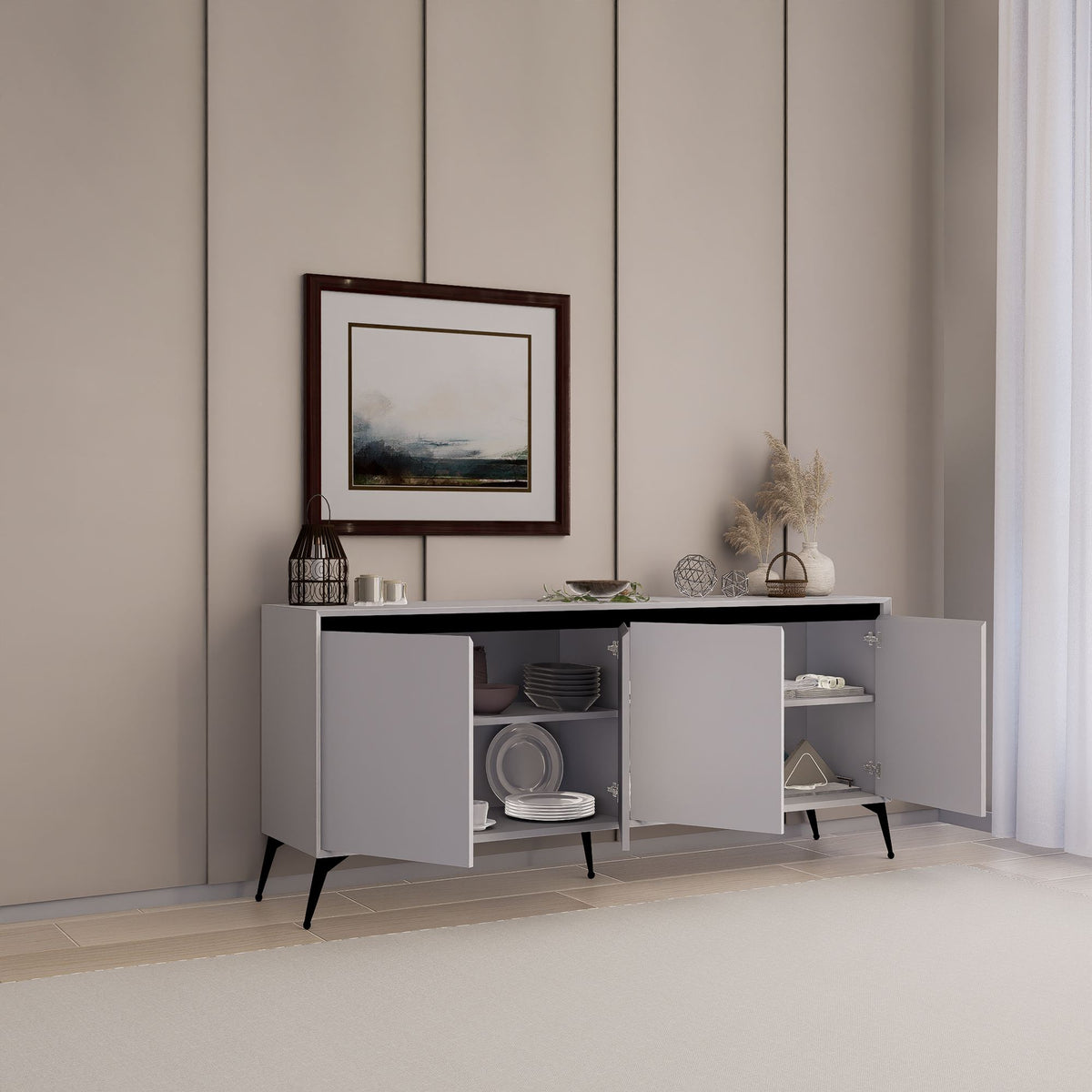 Μπουφές Λευκό 180x37,3x80cm | 350MWD1510