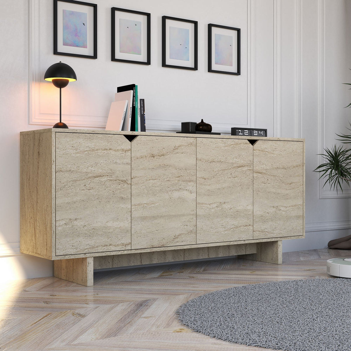 Μπουφές Τραβερτίνη 180x40x80,6cm | 360ALE1111