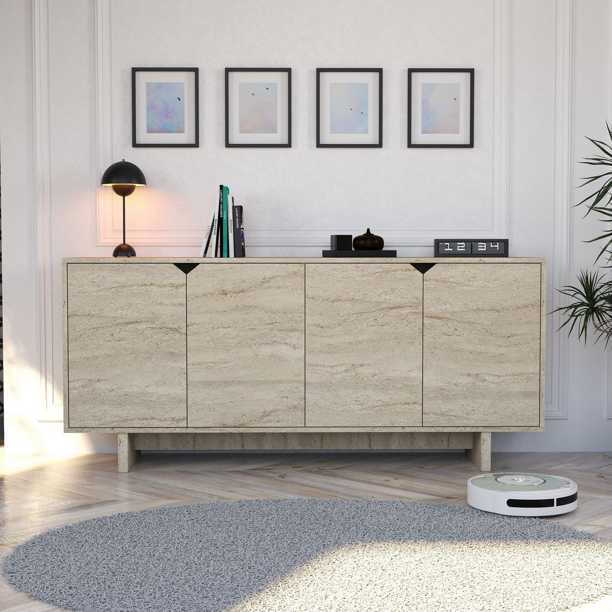 Μπουφές Τραβερτίνη 180x40x80,6cm | 360ALE1111