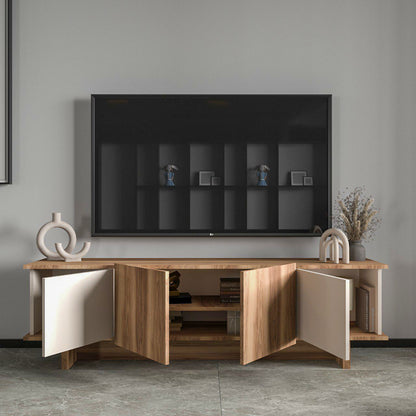 Έπιπλο Τηλεόρασης TV Βάση Σύνθεση Beige Καρυδί | 360ALE1704