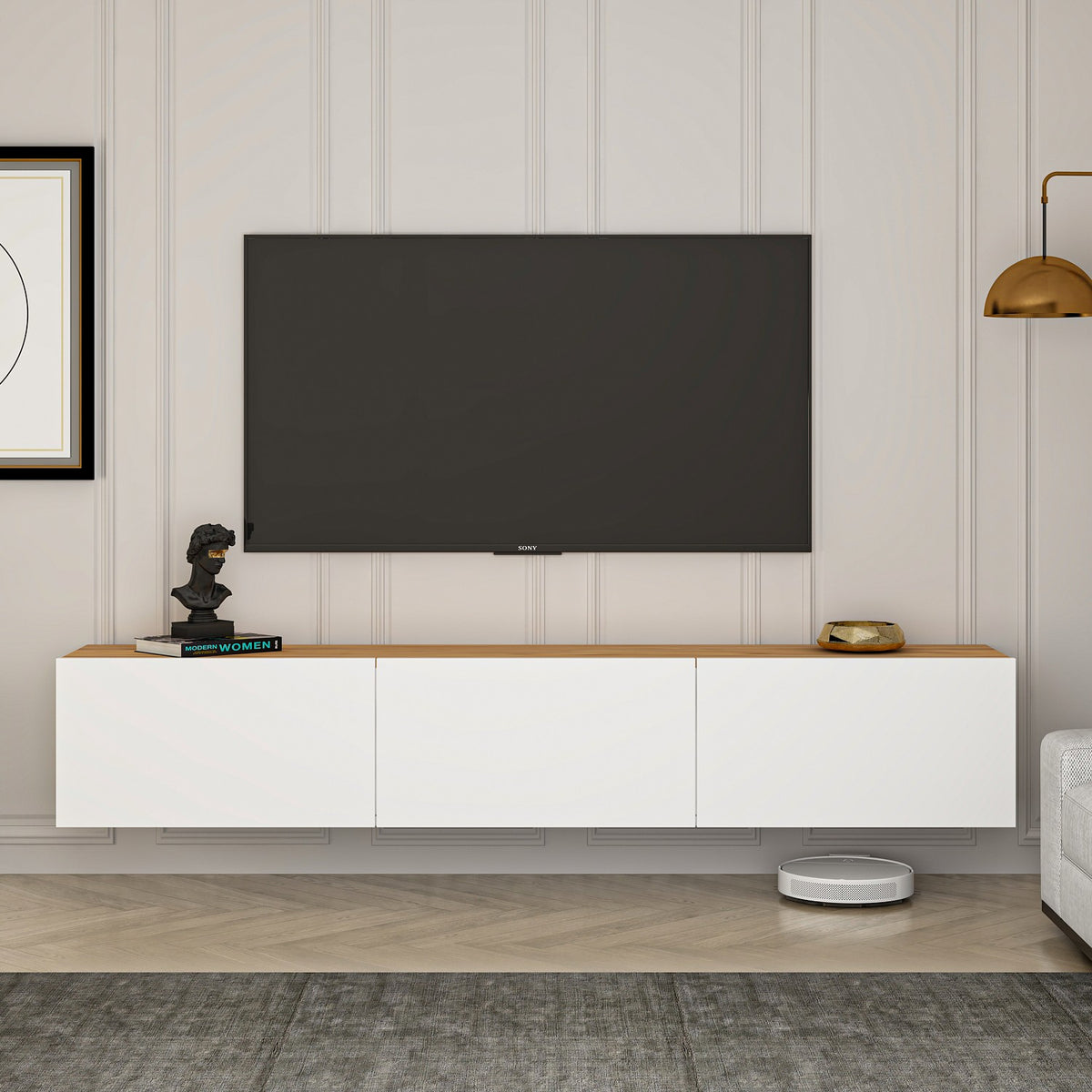 Έπιπλο Τηλεόρασης TV Βάση Σύνθεση Λευκό Atlantic Pine | 362ANT1155