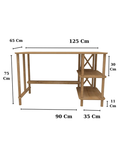 Γραφείο Υπολογιστή και Μελέτης 125x75x65 εκ. Δρυς | 362JRT1101