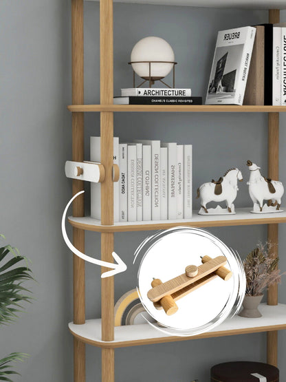 Βιβλιοθήκη 80 × 30 × 174 εκ. Δρυς Λευκό GR362JRT1702