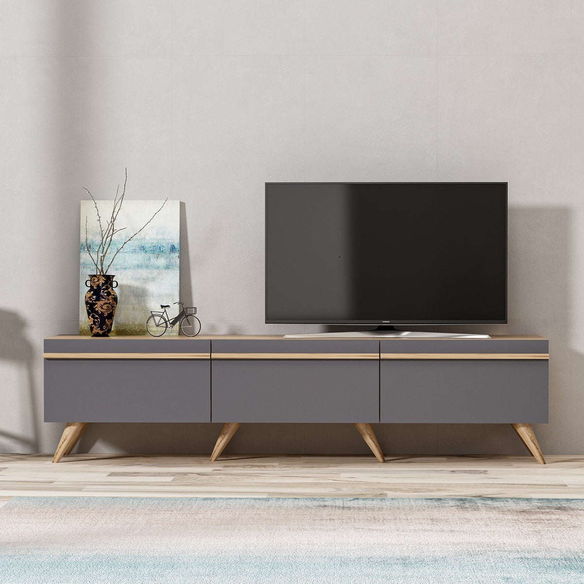 Έπιπλο Τηλεόρασης TV Βάση Σύνθεση Ανθρακί | 382NRC1105