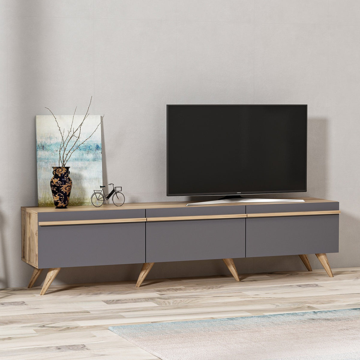 Έπιπλο Τηλεόρασης TV Βάση Σύνθεση Ανθρακί | 382NRC1105