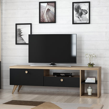Έπιπλο Τηλεόρασης TV Βάση Σύνθεση Μαύρο Δρυς | 382NRC1107