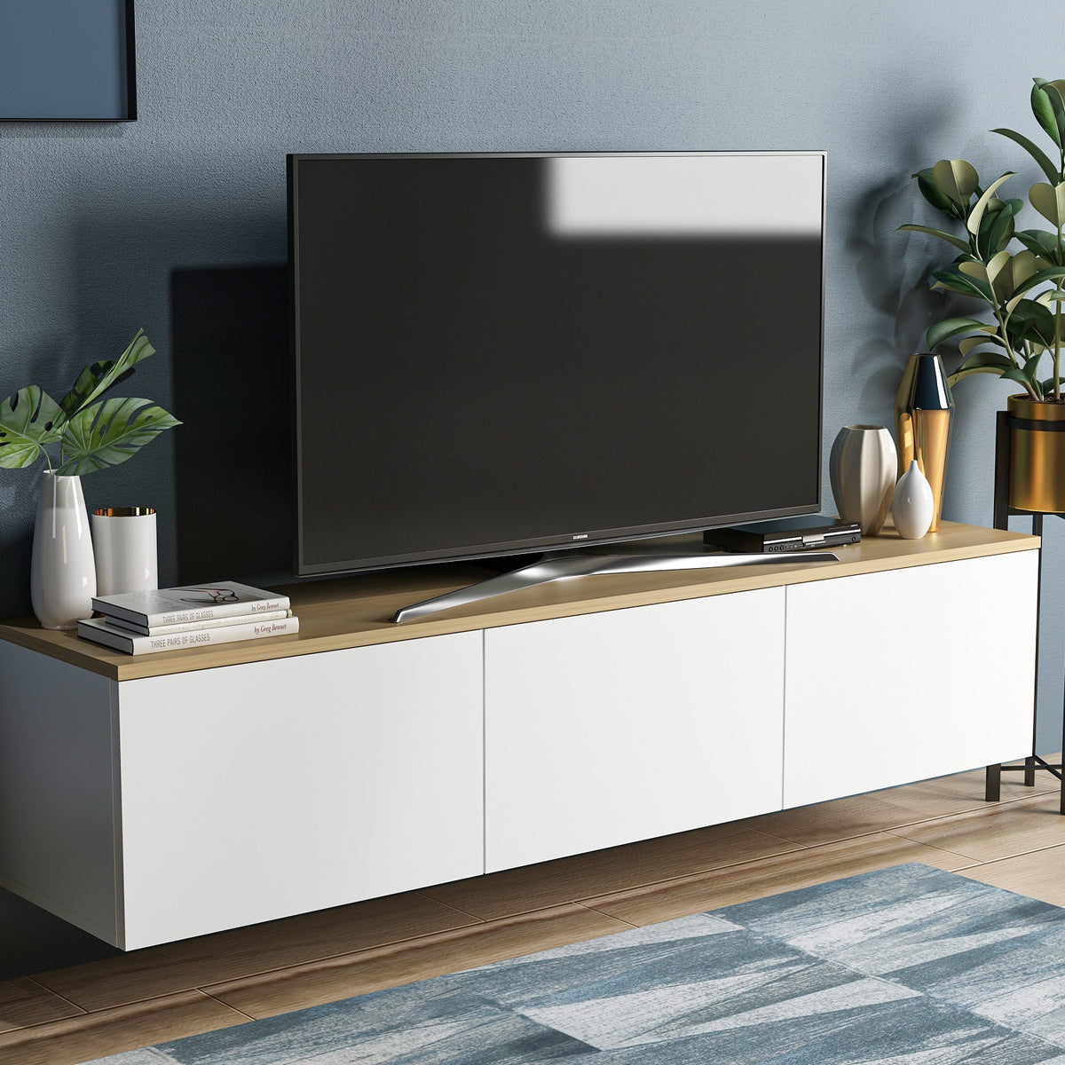 Έπιπλο Τηλεόρασης TV Βάση Σύνθεση Λευκό Δρυς | 382NRC1108