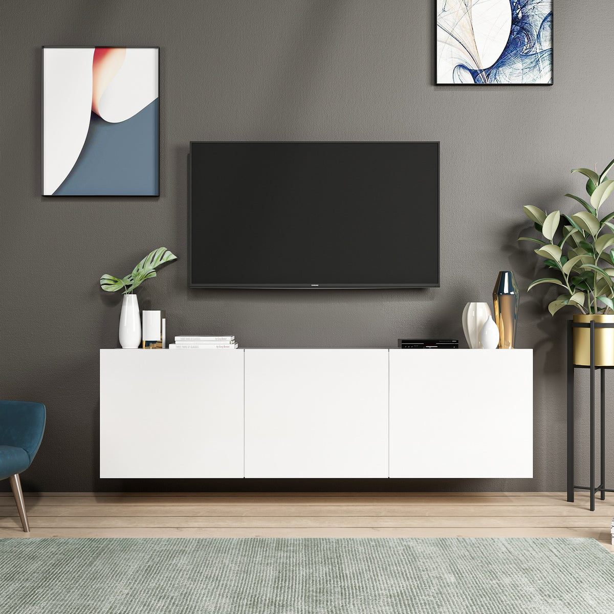 Έπιπλο Τηλεόρασης TV Βάση Σύνθεση Λευκό | 382NRC1110