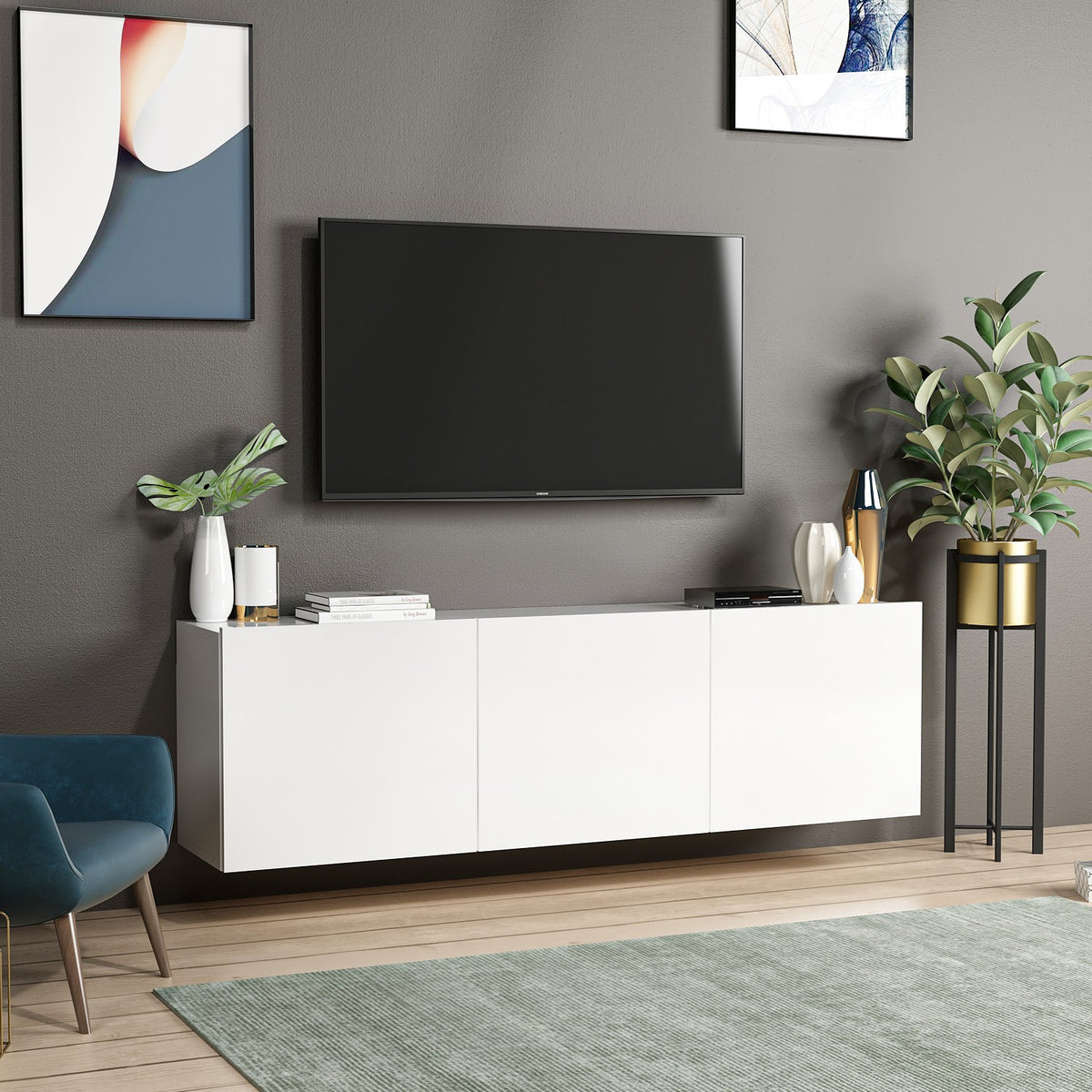 Έπιπλο Τηλεόρασης TV Βάση Σύνθεση Λευκό | 382NRC1110