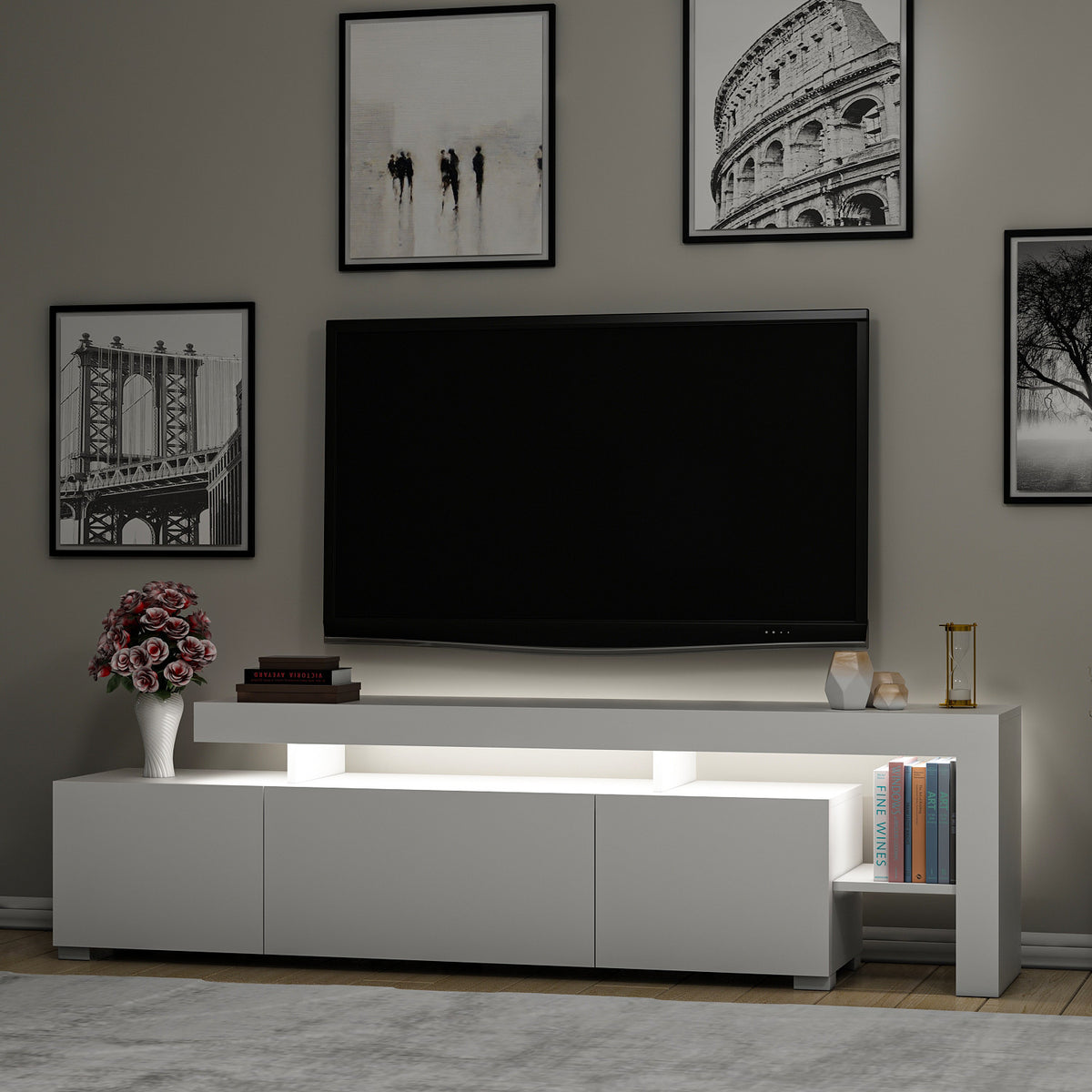 Έπιπλο Τηλεόρασης TV Βάση Σύνθεση Λευκό | 382NRC1114