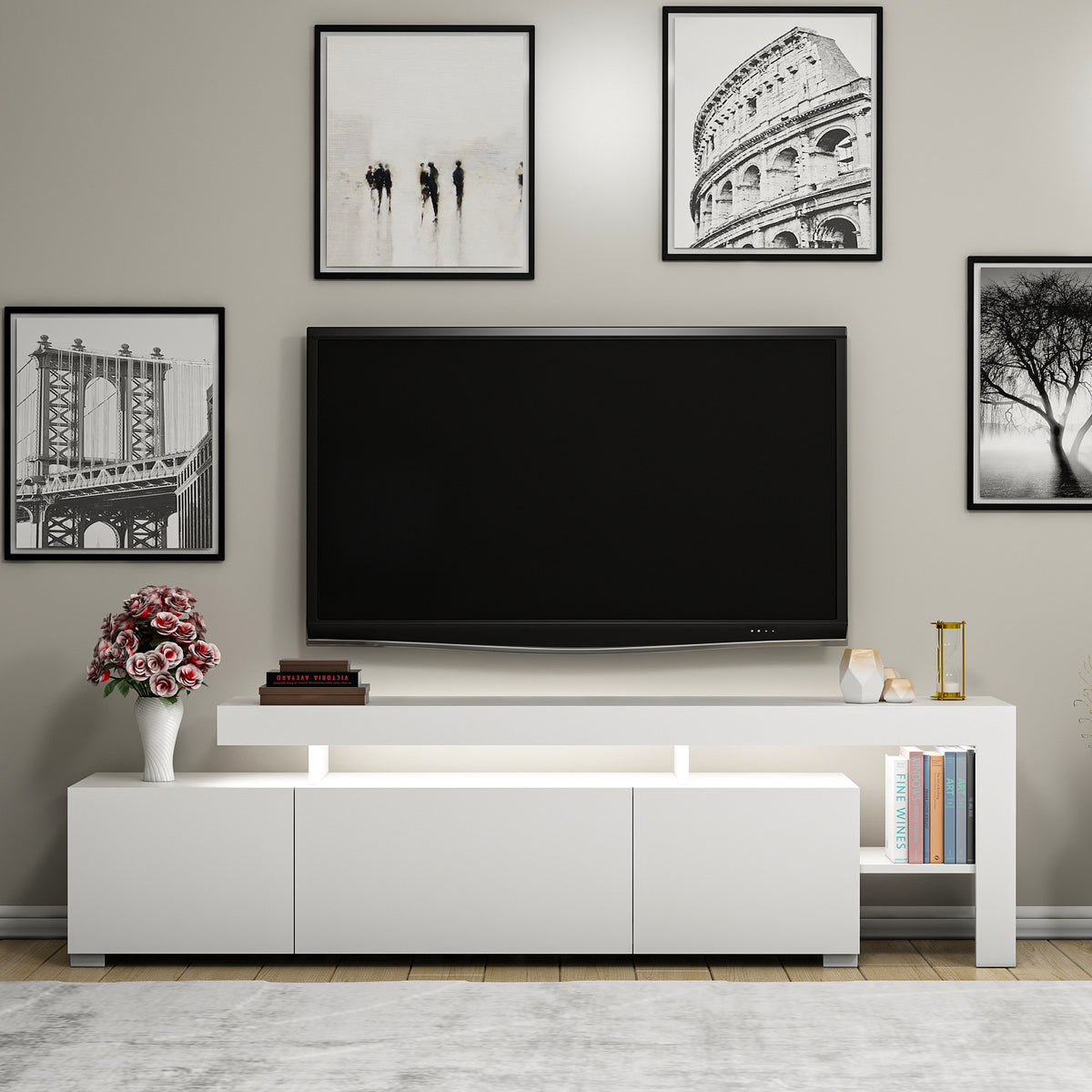 Έπιπλο Τηλεόρασης TV Βάση Σύνθεση Λευκό | 382NRC1114