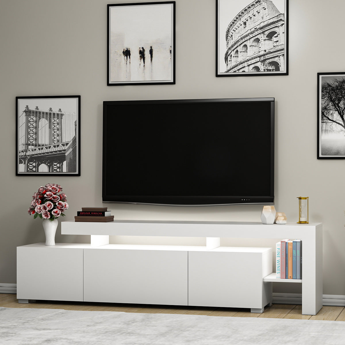Έπιπλο Τηλεόρασης TV Βάση Σύνθεση Λευκό | 382NRC1114