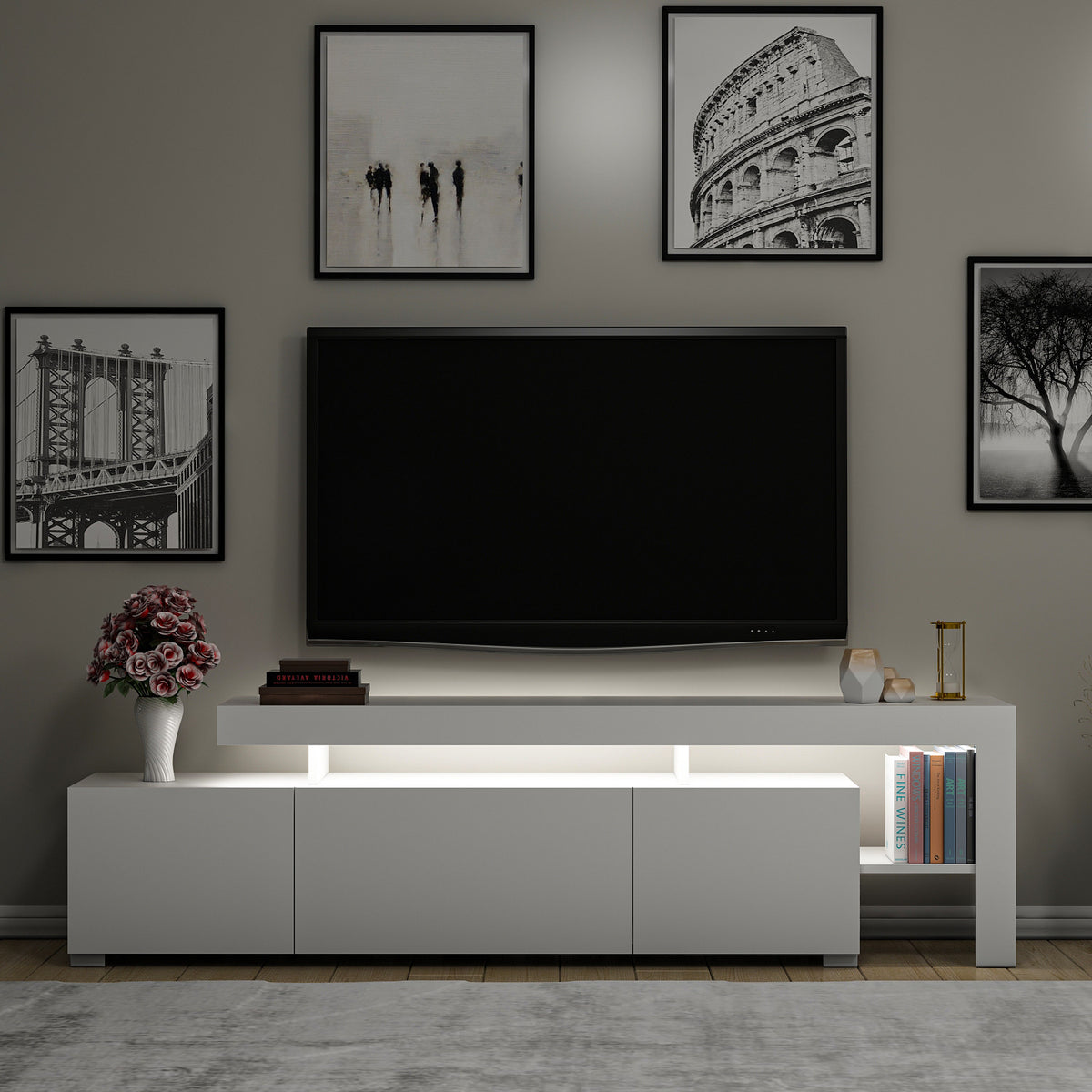Έπιπλο Τηλεόρασης TV Βάση Σύνθεση Λευκό | 382NRC1114