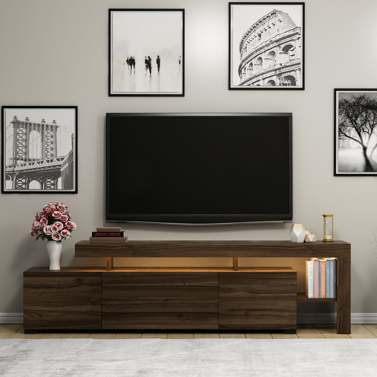 Έπιπλο Τηλεόρασης TV Βάση Σύνθεση Καρυδί | 382NRC1121