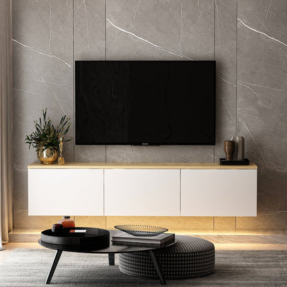 Έπιπλο Τηλεόρασης TV Βάση Σύνθεση Λευκό Δρυς | 382NRC1123