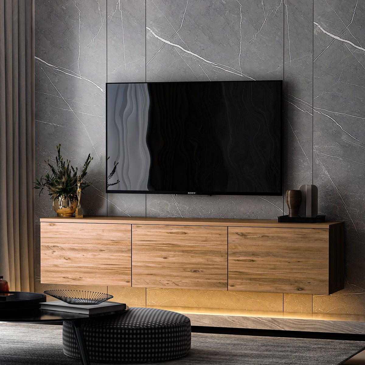Έπιπλο Τηλεόρασης TV Βάση Σύνθεση Atlantic Pine | 382NRC1128