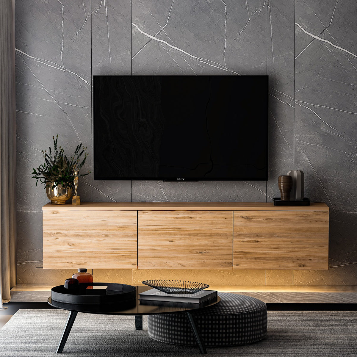 Έπιπλο Τηλεόρασης TV Βάση Σύνθεση Atlantic Pine | 382NRC1128