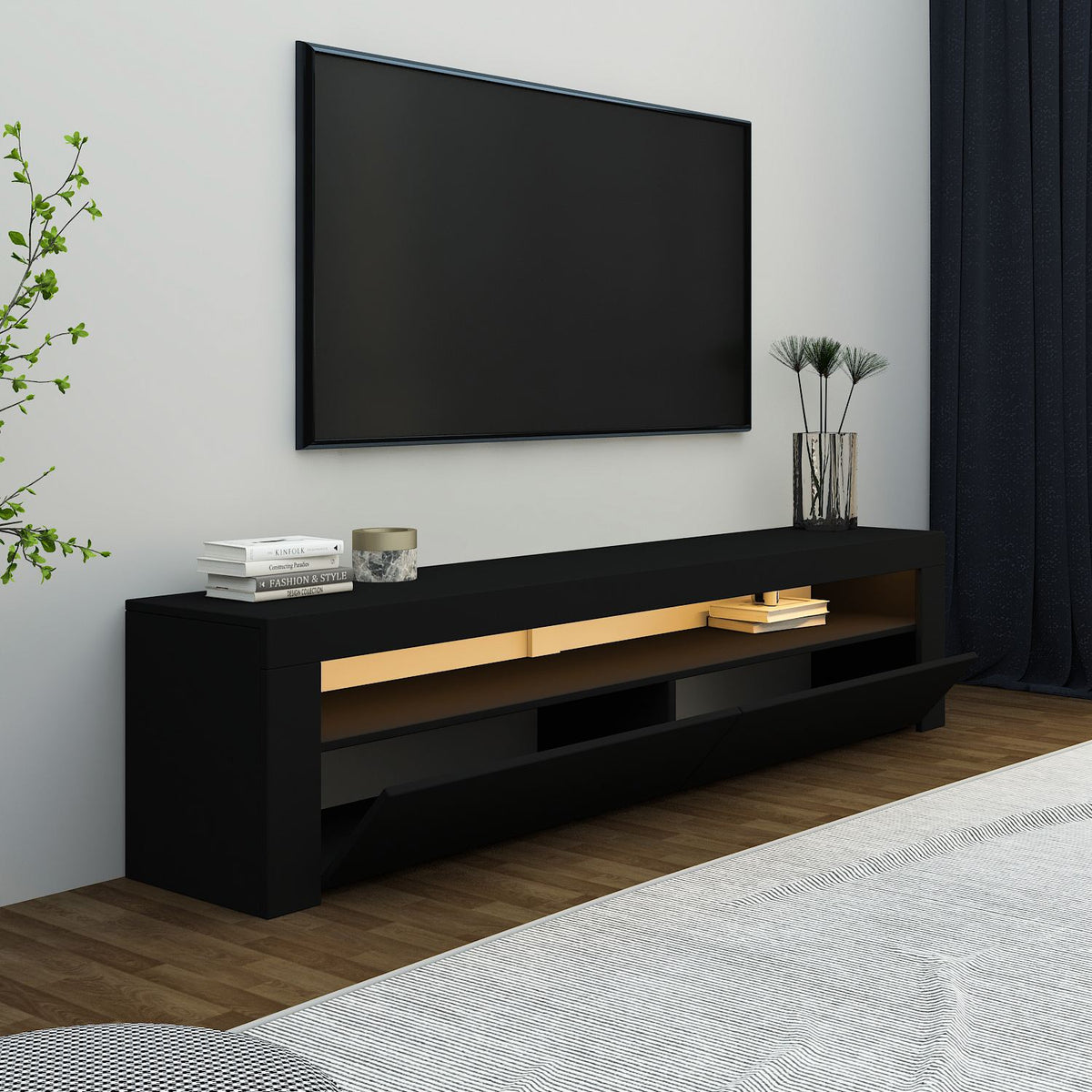 Έπιπλο Τηλεόρασης TV Βάση Σύνθεση Μαύρο |