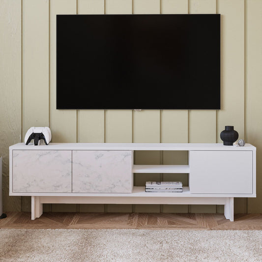 Έπιπλο Τηλεόρασης TV Βάση Σύνθεση Λευκό Marble | 382NRC1175