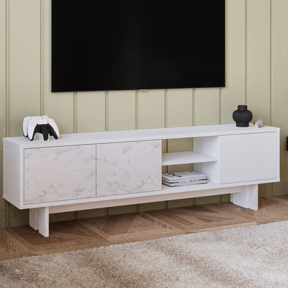 Έπιπλο Τηλεόρασης TV Βάση Σύνθεση Λευκό Marble | 382NRC1175